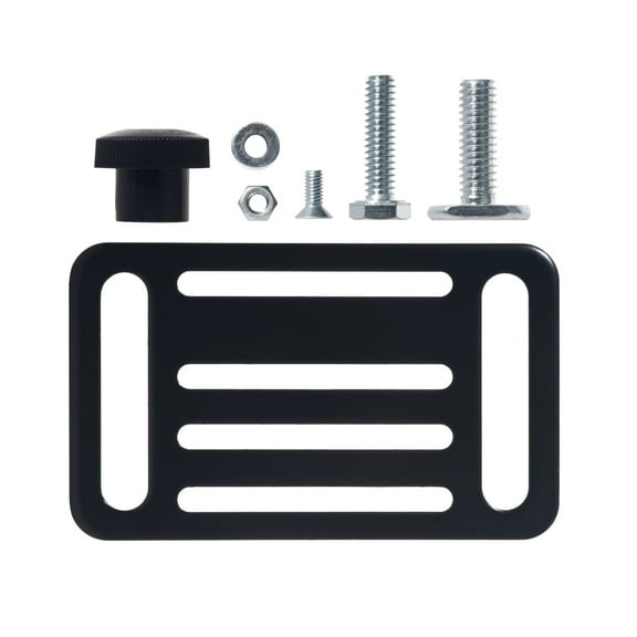 POWERTEC Toggle Clamp Mounting Plate with Hex Bolts, T-Track T Bolts and Adjustable Mounting Slots for T Track Clamp, Woodworking Jigs and Fixtures, Welding, Drill Press, Crosscut Sled (71416)