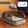 thumbnail image 3 of Cat Litter Box Thickening Kitty Sandbox Semi-enclosed High Side Splashproof Pet Bedpans with Litter Scoop Cleaning Cat Supplies, 3 of 8