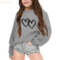 thumbnail image 2 of LYHaoo Sweatshirts for Girls Heart Graphic Print Crewneck Long Sleeved Pullovers Tops Back to School Outfits,5-6 Years, 2 of 7