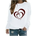 thumbnail image 2 of BVOFAR T-Shirts à Manches Longues pour Femmes, Décontractés, Mignons, avec Motif Cœur, Col Rond, Tendance, 2025, 2 of 3