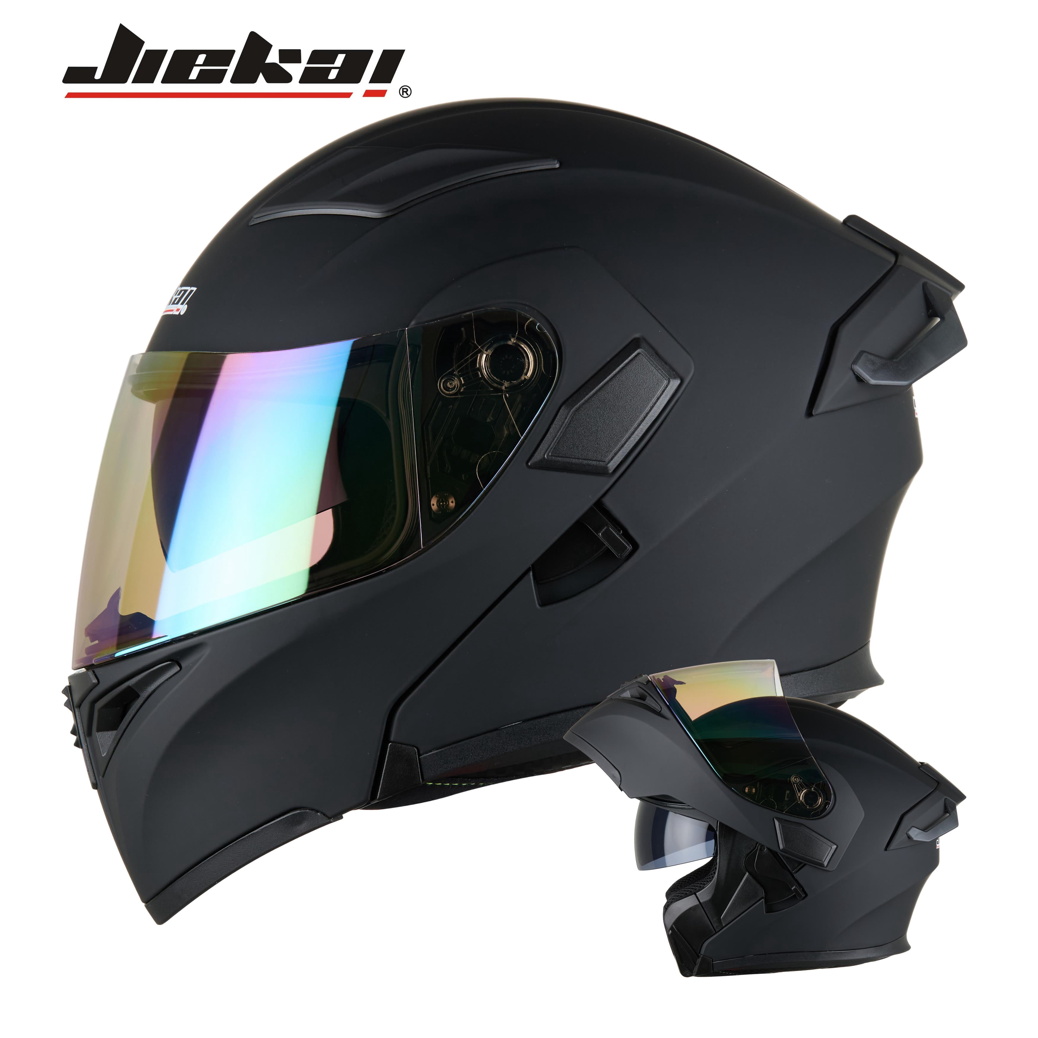 JIEKAI Motorcycle Helmet Motorcycle Uncovered Helmet Flip Chin