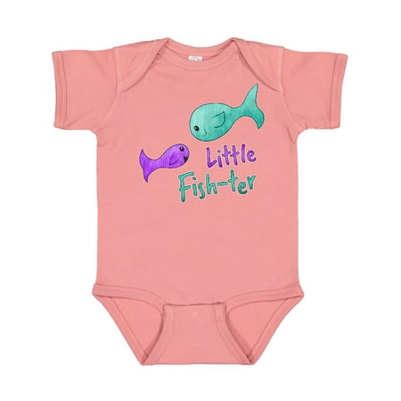 

Inktastic Little Fish-ter- Cute fish sisters Gift Baby Girl Bodysuit