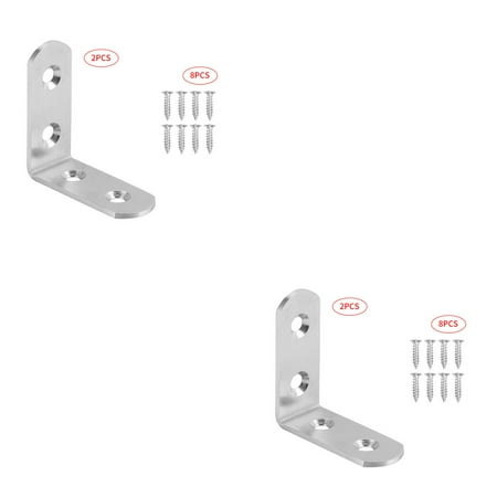 

4PCS L-Shaped Bracket Corner Braces Stainless Steel Joint Right Angle Shelf Support Bracket 50*50*20mm