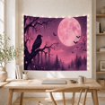 thumbnail image 5 of Black Raven Above a Misty Forest Under Pink Moon, Eerie Gothic for Dark Art Lovers, Woodland Decor, Halloween Gift, Tapestry Wall Hanging for Bedroom and Living Room, 5 of 7
