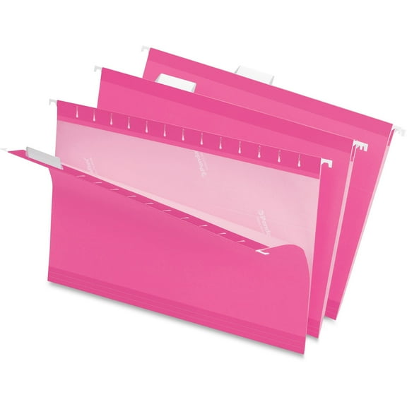 "Colored Reinforced Hanging Folders, Legal Size, 1/5-Cut Tab, Pink, 25/box | Bundle of 5 Boxes"