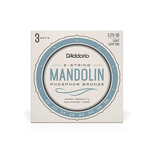 D'Addario EJ73 Mandolin Strings, Phosphor Bronze Light 10-38, 3 Sets EJ73-3D