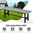 thumbnail image 6 of Gymax Outdoor HDPE Bench w/ Metal Frame 47'' x 14'' x 16'' for Yard Garden Grey, 6 of 8
