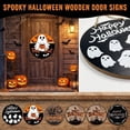 thumbnail image 2 of Halloween Home Decorations Wooden Ghost Wall Hanging Sign, Halloween Door Decorations Party Plaque, Halloween Decor Craft Ornament for Front Door Wall Seasonal Display, 2 of 7