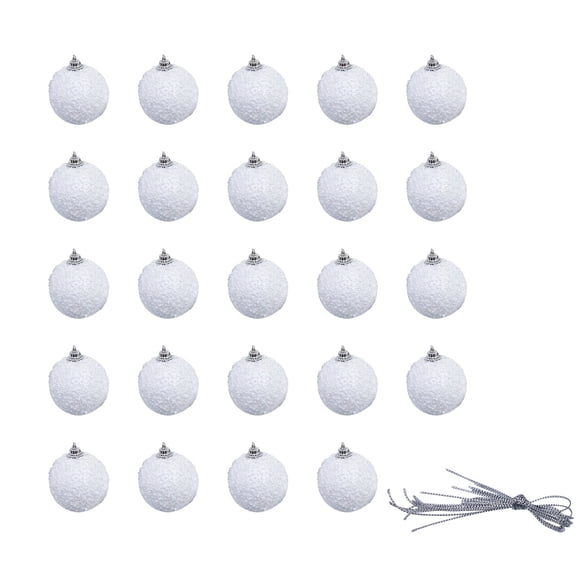 White Christmas Balls Christmas Tree Decorations Ornaments for Tree Shatterproof Hanging Balls for Christmas Tree Birthday Holiday Wedding Decorations