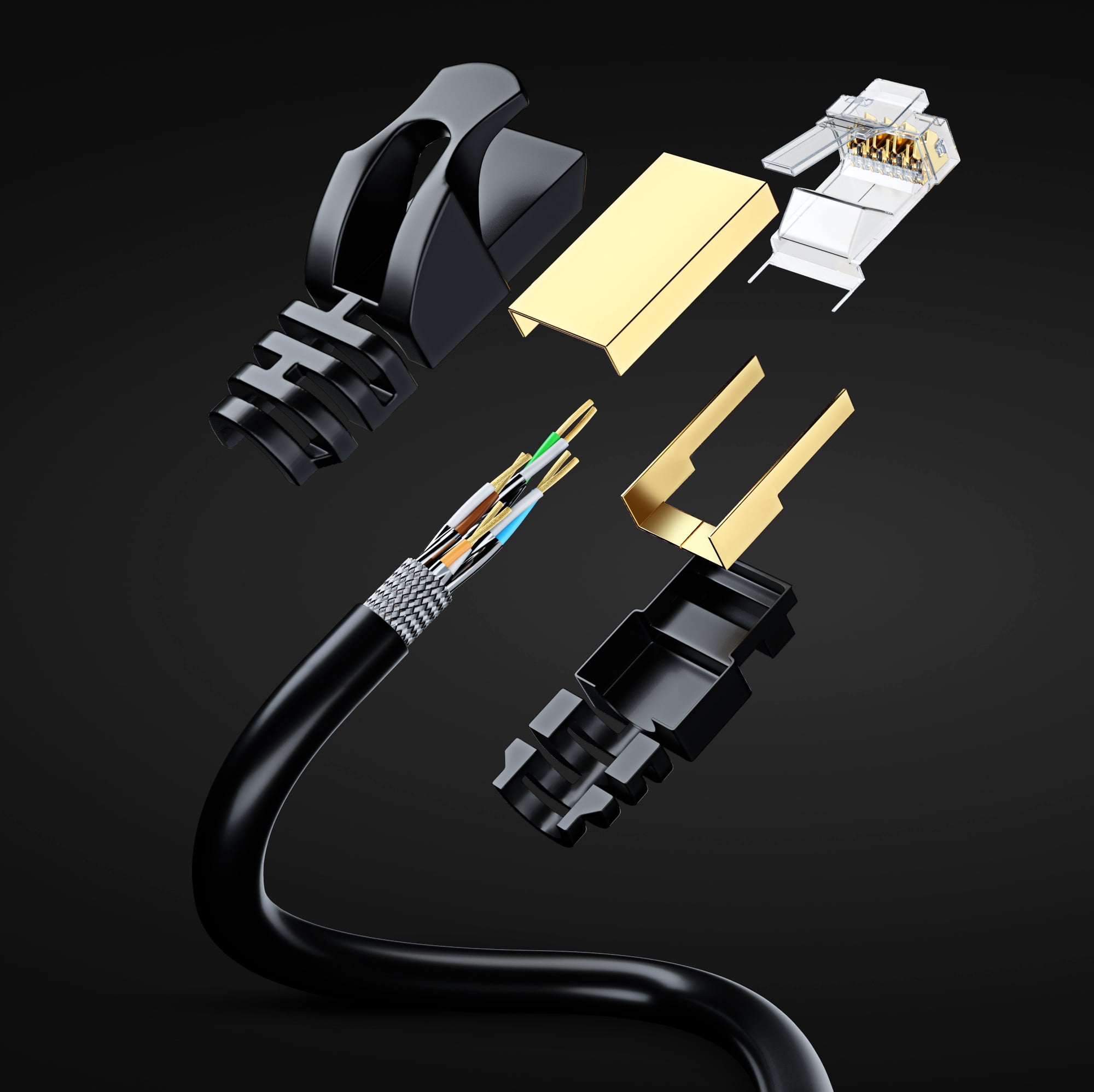 Cat 7 Ethernet Cable 250 ft - High-Speed Cat7 Internet & Network LAN Patch Cables, RJ45 Connectors - Perfect for Gaming, Streaming, and More (Black)