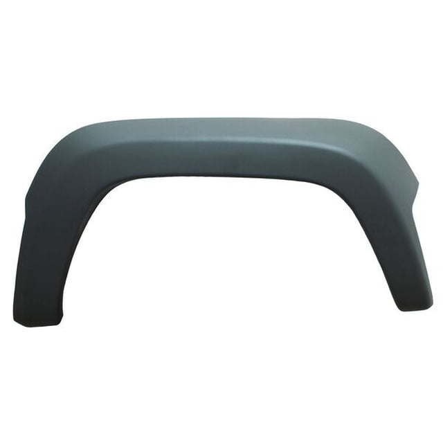 moldura arco salpicadera liberty 2002 jeep v6 3.7l izquierda/piloto Producto Nuevo vista centrada, frontal de la moldura de arco de salpicadera para el lado izquierdo; silueta arqueada en plástico negro mate con borde biselado, pieza individual sobre fondo claro.