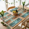thumbnail image 5 of Turquoise Anchor Placemats for Dinning Table Set of 4, Nautical Brown Green Retro Wood Grain Burlap Kitchen Place Mats Waterproof Cloth Table Mats, Indoor Outdoor Placemats Easy Clean Dinner Decor, 5 of 8