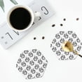 thumbnail image 4 of Lsque Black Squirrel Pattern 4" Drink Coasters Set of 4, PVC Leather Absorbent Coasters, Table Coaster Set Decorative Coffee Cup Coasters Housewarming Gift -Hexagon, 4 of 6