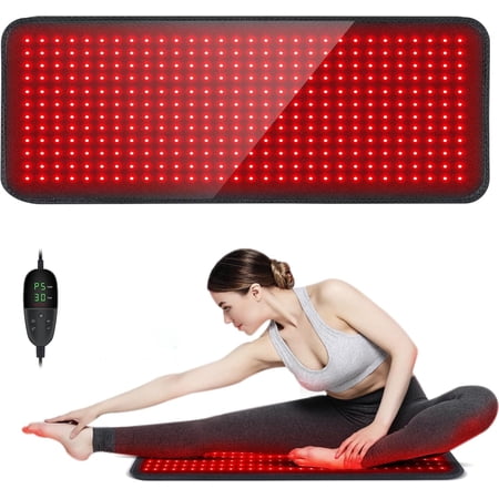 Red Light Therapy Pad, Infrared LED Full Body Mat, Adjustable Brightness and Timer, Full Body Pain Relief for Women Men