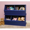 thumbnail image 2 of Badger Basket Children's Wood Three Bin Stackable Storage Cubby 5.2 Cu ft. - Blue, 2 of 6