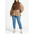 thumbnail image 5 of ELOQUII Women's Plus Size Twofer Sweater With Chiffon, 5 of 6