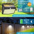 thumbnail image 3 of [Juego de 1] Lámpara solar para exteriores, luz solar para exteriores de 138 LED con sensor de movimiento impermeable, 3 modos de iluminación solar para exteriores, punto LED inalámbrico para jardín,, 3 of 5