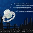 thumbnail image 2 of Gem Stone King 925 Sterling Silver Simulated White Opal and Lab Grown Diamond Engagement Ring for Women | 5.20 Cttw | Oval Cabochon 14X10MM | Gemstone October Birthstone | Size 6, 2 of 6