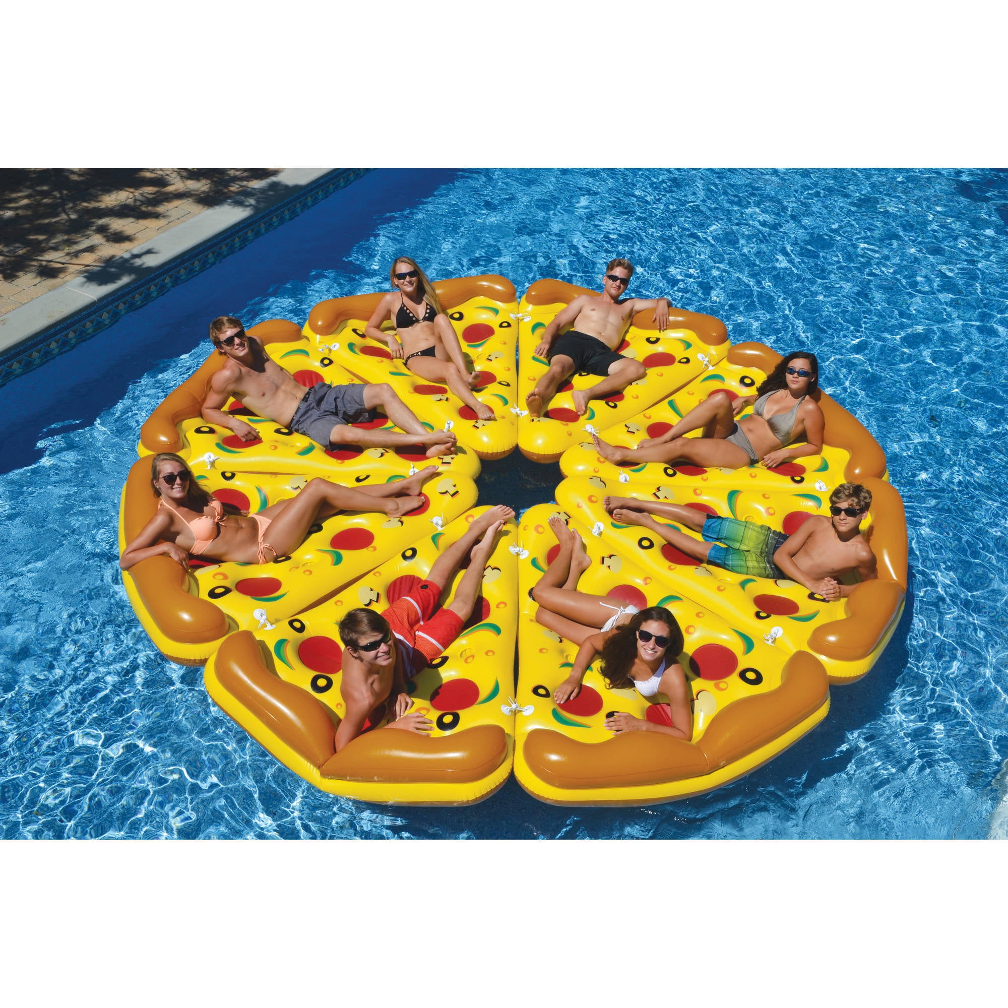 66" Inflatable Pizza Water Float Raft Swimming Pool Lounger Beach Fun Sports 
