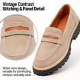 thumbnail image 3 of CHICVOMEY Platform Loafers for Women Slip On Lug Sole Penny Loafers Comfort Faux Suede Casual Shoes for Preppy Style Office and Everyday Wear, 3 of 9