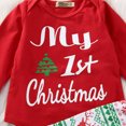 thumbnail image 4 of Newborn Baby Boys Girls My 1st Christmas Cotton Romper Tops Pants Hat Outfits, 4 of 6