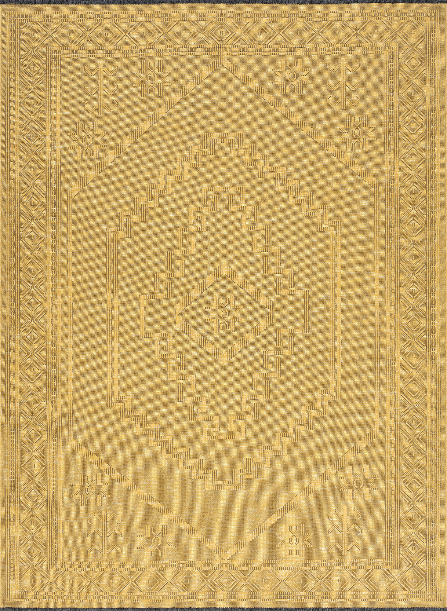 Alma Transitional 5' x 7' Gold, Machine Washable Polyester & Cotton Indoor Area Rug