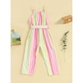 thumbnail image 3 of Bagilaanoe Toddler Baby Girl Jumpsuit Sleeveless Print Romper Overalls 1T 2T 3T 4T 5T 6T Kids Pants with Belt Summer Clothes, 3 of 8