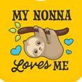thumbnail image 4 of Inktastic My Nonna Loves Me with Sloth and Hearts Boys or Girls Baby Bib, 4 of 4