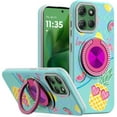 thumbnail image 5 of For Apple iPhone 16e Case, Pattern Design Hybrid with Invisible Ring Stand & Magnetic Back, Shockproof Protective Grip Phone Cover (Pineapple Love Vibe), 5 of 8
