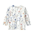 thumbnail image 4 of Xyxonk Cute Shirts for Teen Girls Fall 3/4 Sleeve Tops Floral Print Crew Neck T Shirts 2025 Cute Half Sleeve Outfits 7-8 Years, 4 of 4