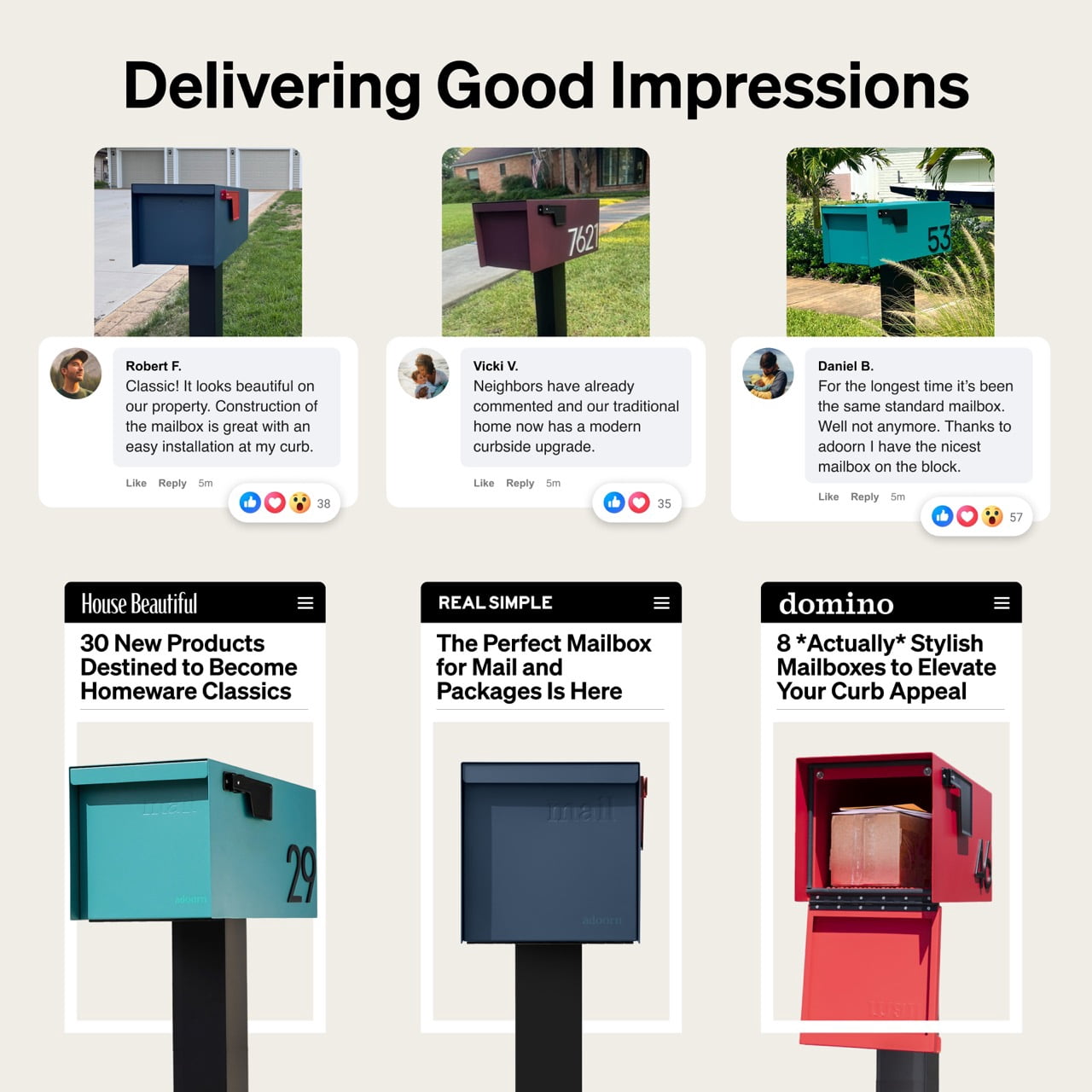 Adoorn Post Mailbox (No Lock) | Dark Wood