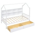 thumbnail image 6 of Wooden Twin Size House Bed with 2 Drawers and Storage Shelf, White, 6 of 9