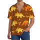 thumbnail image 1 of Balery Dinosaurs and Leaves Camisa Casual de Manga Corta con Botones para Hombre, Texturizada, Estilo Cubano, para Playa, Verano-4X-Large, 1 of 5