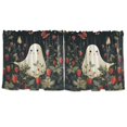 thumbnail image 7 of Yayeee Kitchen Curtains Tier Set of 2 Light Filtering 57"x36" Over Sink Window Panels, Happy Ghost, 7 of 7