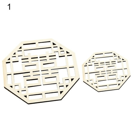 

Fusipu 2Pcs Hollow Wood Table Mat DIY Retro Pot Bowl Mat Coaster Placemat for Kitchen