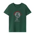 thumbnail image 1 of Camiseta de mujer con cuello redondo y trajes suaves, camiseta básica para el trabajo de vacaciones en la calle L, 1 of 7