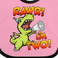 thumbnail image 4 of Inktastic Rawr I'm Two Dinosaur Boys or Girls Baby Bib, 4 of 4