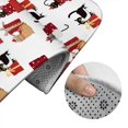 thumbnail image 5 of Honeii Cute Cat And Christmas Gift Pattern Bathroom Anti-Skid Pad Bathroom Mat Vintage Seamless Pattern Not-Slip Toilet Rug Set, 5 of 6
