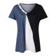 thumbnail image 2 of Gibobby Camisetas de verano para mujer Camiseta informal manga corta suelta con estampado moda en color contrastante para mujer(Azul,M), 2 of 5
