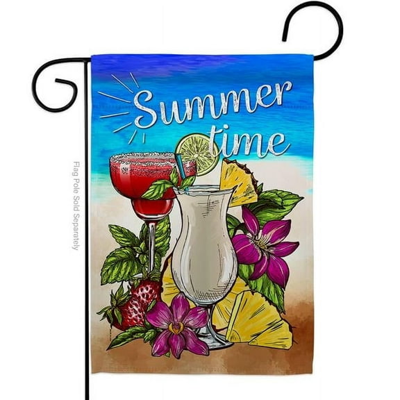 Ornament Collection G192232-BO Summer Time Beverages Cocktail 13 x 18.5 in. Double-Sided Decorative Vertical Garden Flags for House Decoration Banner Yard Gift
