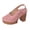 Pink, variant on Pink Womens Closed Toe Chunky Heel Sandals With Thick Sole Platform Solid Design For Summer Wear