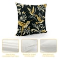 thumbnail image 4 of Ullo0ord Golden Hummingbird Pattern Pillow Cover Cute Bird Square Throw Pillow Cover for Teens Adult Bedroom Decor Black Leaves Modern Plant Decorative Cushion Cover 24x24in, 4 of 5