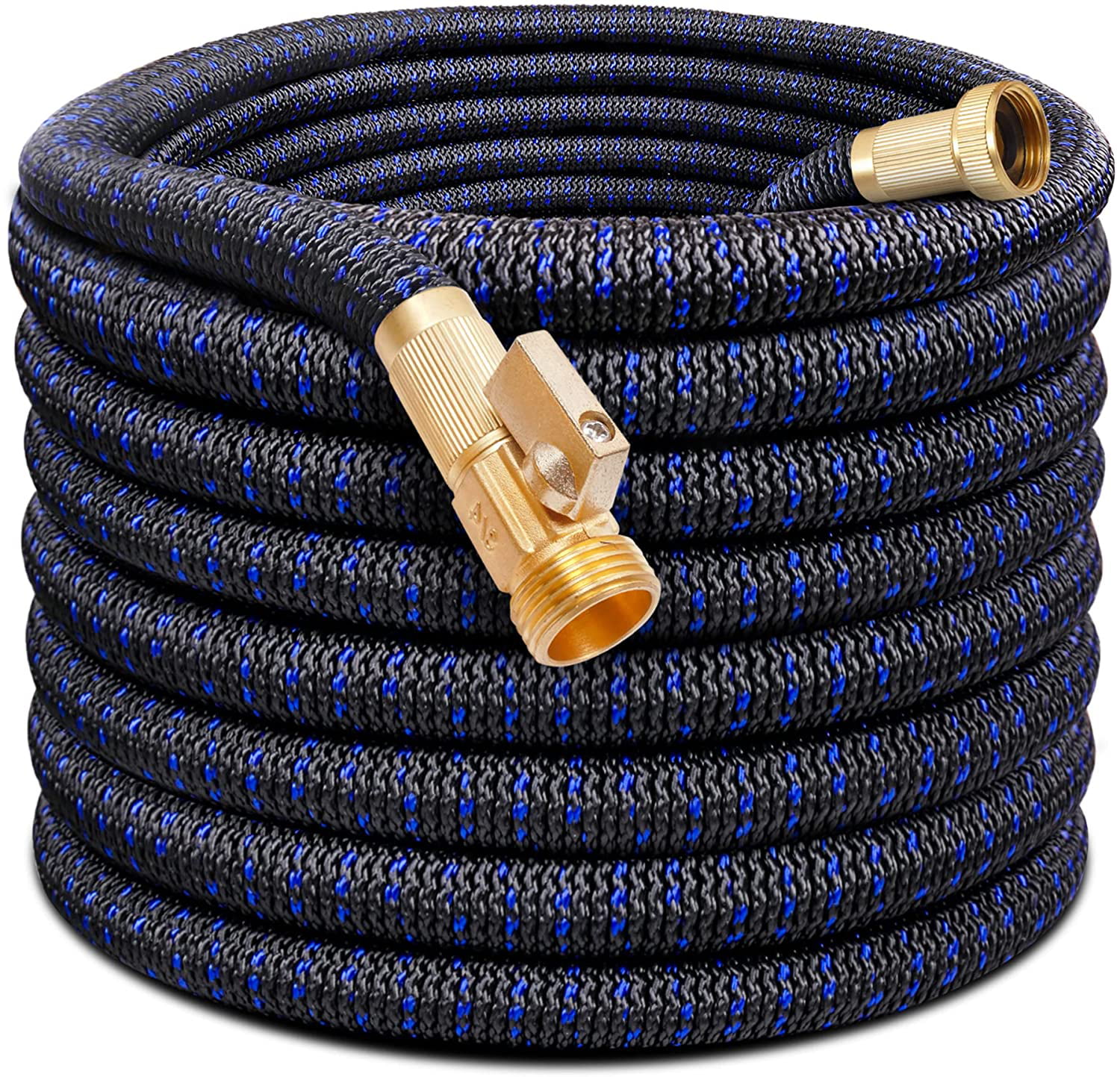 Water Hose Extra Strength Fabric Garden Hose Flexible Expanding Hose for Outdoor Lawn Car Watering Plants Double Latex Core 75ft Lightweight Expandable Garden Hose with 3/4 Solid Fittings