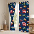 thumbnail image 3 of Manfei Cute Race Car Kitchen Curtains,Road Signs Print Black Out Curtains Pack of 2 (42x63 Each),Navy Blue, 3 of 7