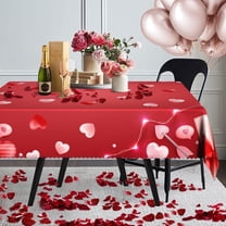 Mizhona Valentines Day Tablecloth Pink Love Heart Table Cloth for Dinning,Kitchen,Party,60" x 84"