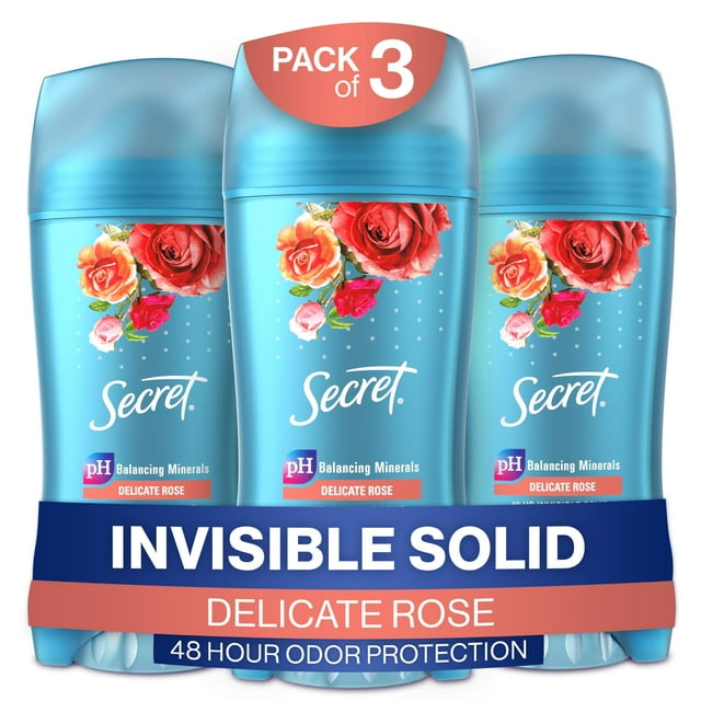 Desodorante antitranspirante Secret Invisible Solid Rose 75 ml x 3