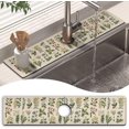 thumbnail image 1 of Kitchen Sink Splash Guard Faucet Mat 24" X 5.5" Floral Absorbent Fast Drying Mat Faucet Draining Mat Sink Splash Guard Behind Faucet Drip Catcher for Kitchen Bathroom, 1 of 5