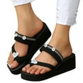 thumbnail image 1 of DAFEI Summer New Diamond Strip Color Gradient Floral Large Thick Soled Korean Version Of The Beach Fairy Slippers, 1 of 8