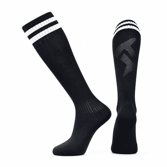 FLORNIX Soccer Softball Socks for Youth Kids, Men and Women Multi-sport Socks Black