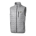 thumbnail image 2 of Cutter & Buck Gray West Virginia Mountaineers Primary Team Logo Rainier PrimaLoft Eco Insulated Full-Zip Puffer Vest, 2 of 3